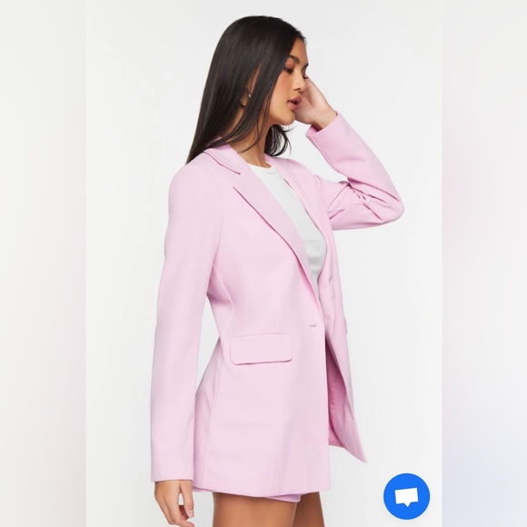 Forever 21 Pink Suit Blazer Short Matching Set Small S Medium M Barbie - Picture 8 of 10